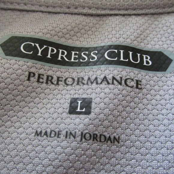 Cypress Club Performance Mens Golf Polo Shirt Large Gray Short Sleeve Collar - Picture 2 of 5